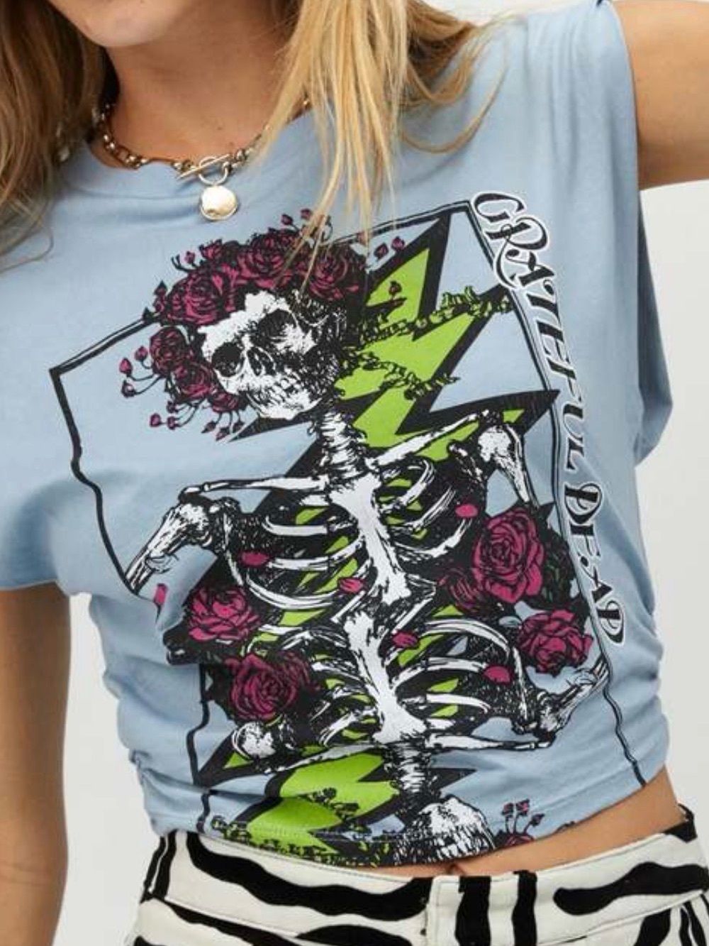DAYDREAMER GRATEFUL DEAD BERTHA SKULL BANDED
TEE - BLUE  size S
